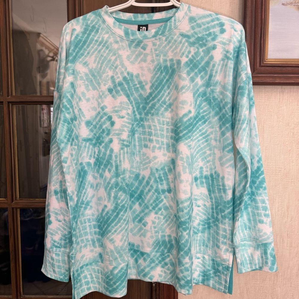 Ideology Turquoise Tie-Dye Long Sleeve Shirt